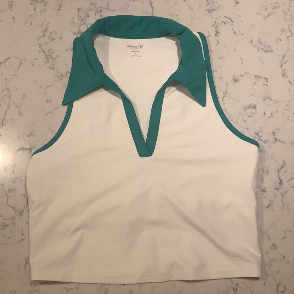 Old Navy Cropped Racerback Polo